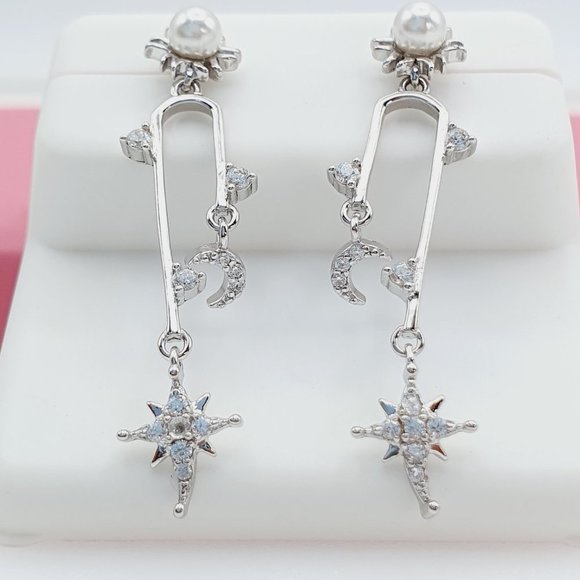 925 Sterling Silver Cubic Zirconia Earrings, U19254712 - Picture 7 of 10